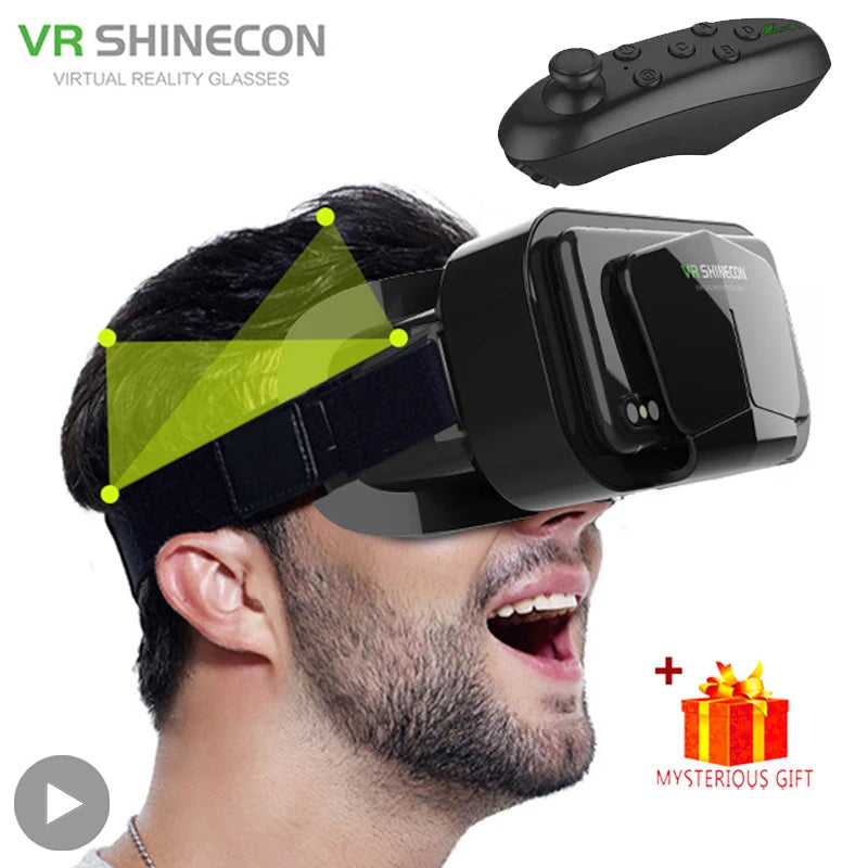 3D Virtual Reality VR Glasses For Phone Mobile Smartphones 7 Inch Headset Helmet With Controllers Game Wirth Real Viar Goggles