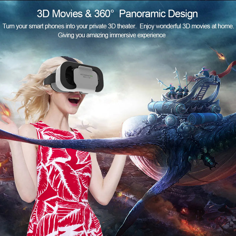 3D Virtual Reality VR Glasses For Phone Mobile Smartphones 7 Inch Headset Helmet With Controllers Game Wirth Real Viar Goggles