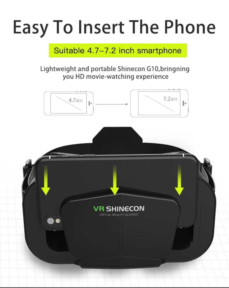 3D Virtual Reality VR Glasses For Phone Mobile Smartphones 7 Inch Headset Helmet With Controllers Game Wirth Real Viar Goggles