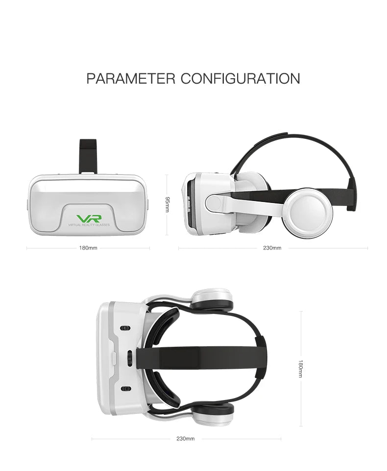 3D Virtual Reality VR Glasses For Phone Mobile Smartphones 7 Inch Headset Helmet With Controllers Game Wirth Real Viar Goggles