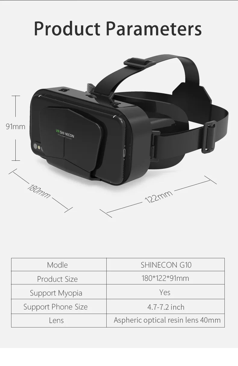 3D Virtual Reality VR Glasses For Phone Mobile Smartphones 7 Inch Headset Helmet With Controllers Game Wirth Real Viar Goggles