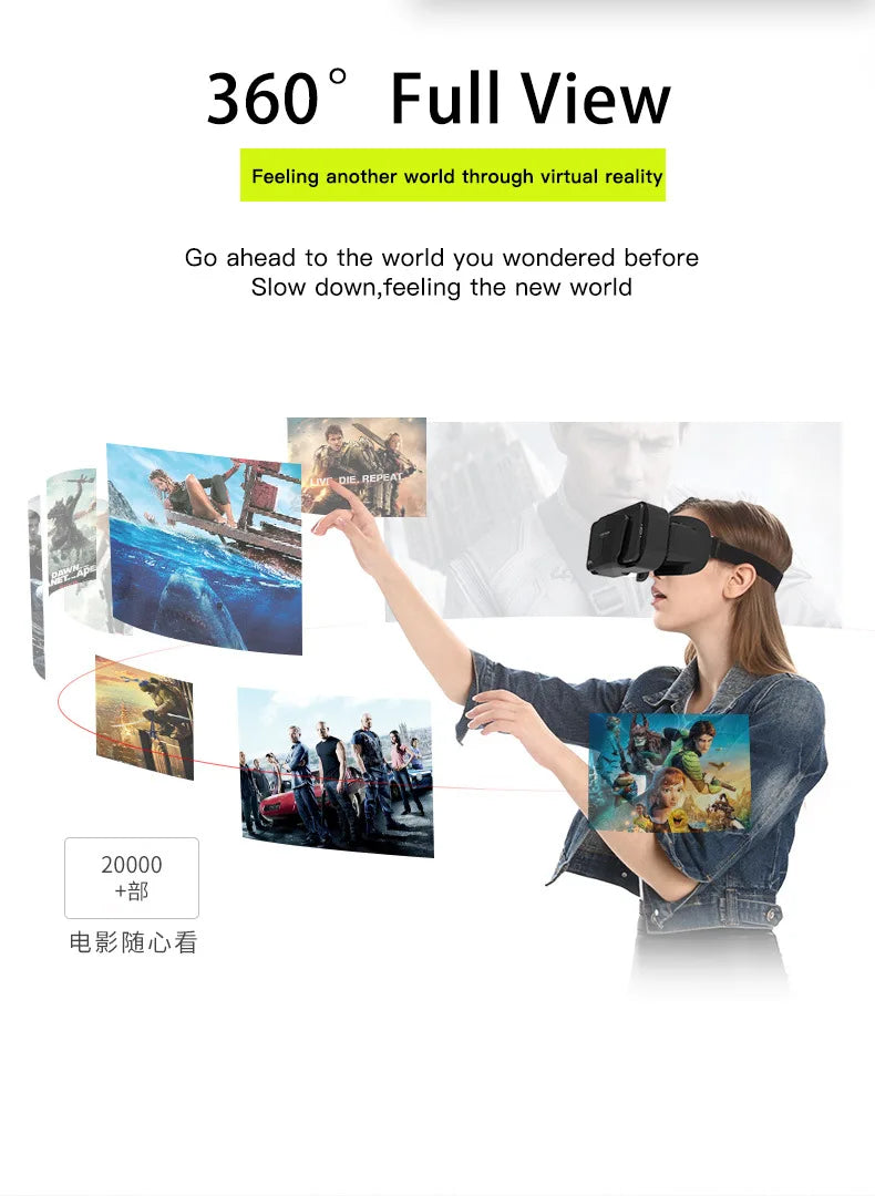 3D Virtual Reality VR Glasses For Phone Mobile Smartphones 7 Inch Headset Helmet With Controllers Game Wirth Real Viar Goggles