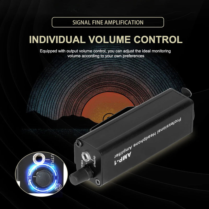 AMP-1 Professional Headphone Amplifier Converter XLR To 3.5MM Audio Interface Mini Portable HIFI Headphone Amplifier Clip Mount