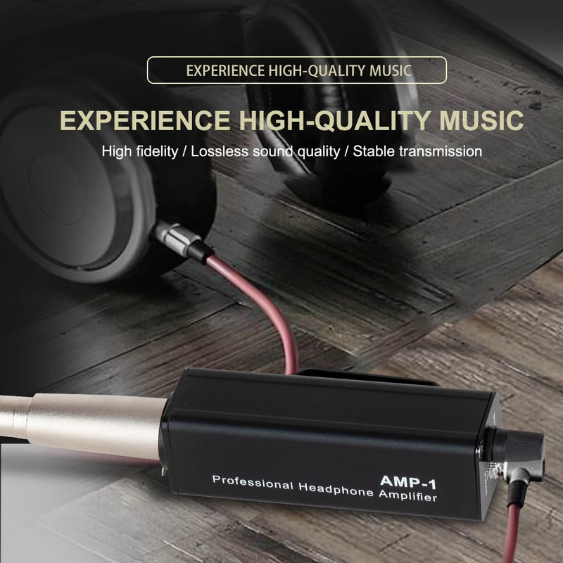 AMP-1 Professional Headphone Amplifier Converter XLR To 3.5MM Audio Interface Mini Portable HIFI Headphone Amplifier Clip Mount