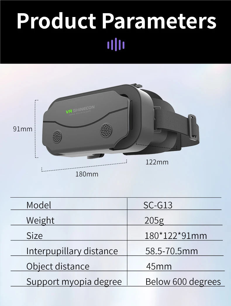 3D Virtual Reality VR Glasses For Phone Mobile Smartphones 7 Inch Headset Helmet With Controllers Game Wirth Real Viar Goggles